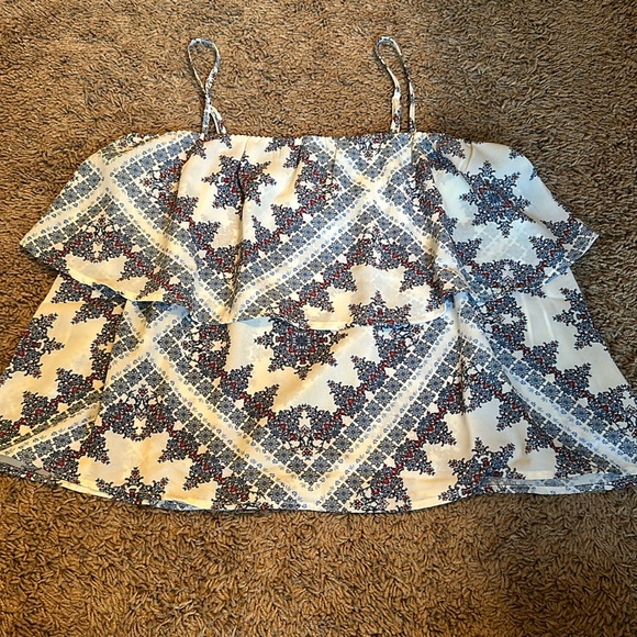 Blue and red patterned blouse - Picture 1 of 3